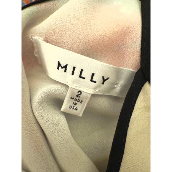 Milly Bird Parrot Print Silk Blend Tank Top Lined Size 2 Flowy Sexy Tropical - Picture 2 of 6